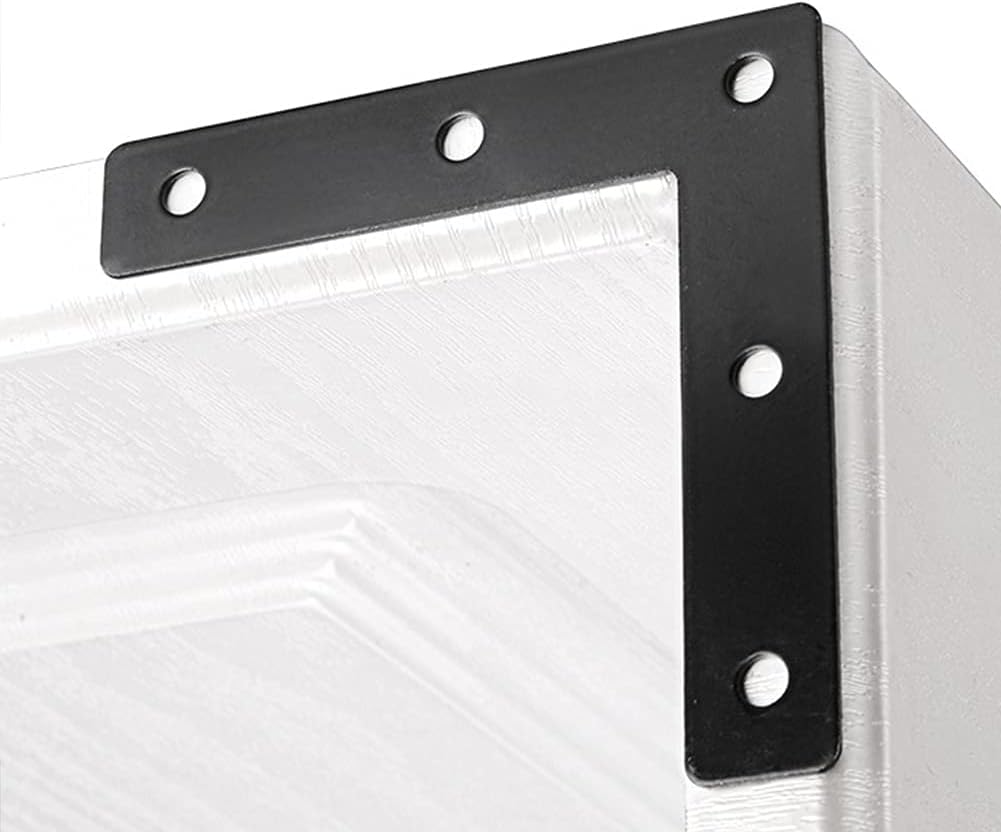 Flat L Corner Bracket, KAIISSA 10 Pcs 80x80 mm Stainless Steel Right Angle Corner Brace Repair Plate, Heavy Duty Furniture Fastener Joint Corner Connector for Wood Shelf Cabinet Table Chair (L Shape)