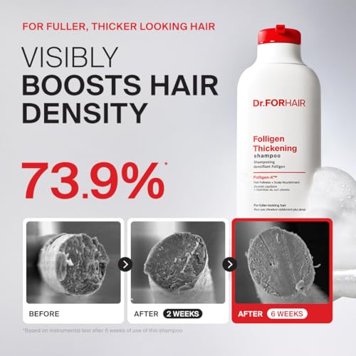 Image of Dr.FORHAIR Folligen Thickening Shampoo 16.9 oz | Biotin, Salicylic Acid & Rosemary | Anti-Breakage | Helps Reduce Hair Loss Due to Breakage | Volumizing for Fuller-Looking Hair