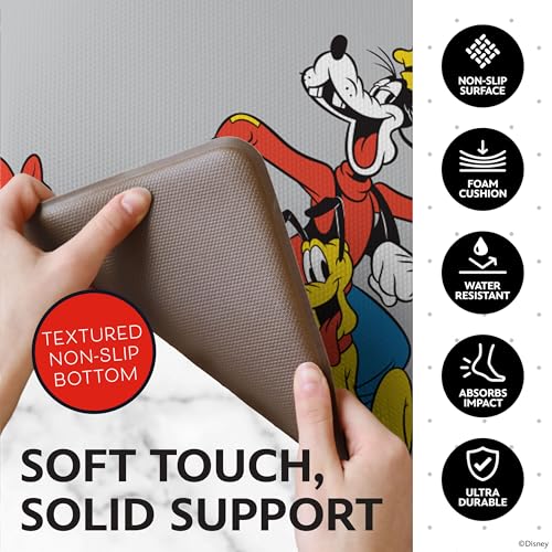 Image of Disney Mickey Anti-Fatigue Kitchen Mats for Floor, 17x47, Non-Slip