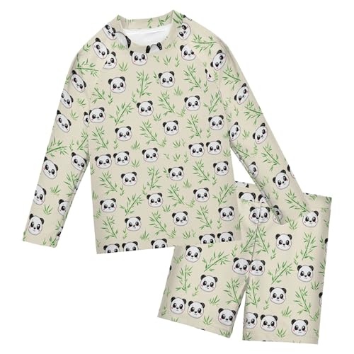 Cute Panda Baby Boys' Toddler Long Sleeved Rashguard Swim Bathing Suit Set B0404190
