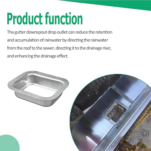 LNATPPE 3" × 4" K Style Gutter Downspout Adapter Aluminum Downspout Drop Outlet 5 Pcs. - Thumbnail 4