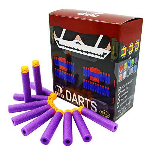 EKIND 100 Pcs 7.2cm TPR Waffles Soft Head Darts Refill Foam Bullet Compatible for Nerf Elite AccuStrike Series Blasters Toy Gun(Purple)