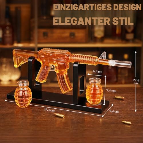 Oaksea Whisky Dekanter Set mit 2 Gläser, Weihnachtsgeschenke für Männer – Ansicht 3