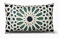 Fab Habitat Indoor/Outdoor Lumbar Pillow Made from Recycled Polyester Yarn - Stain Resistant, Machine Washable, Insert Included - Tile - Patio, Deck, Porch, Living Room - Mosaic Multi Blue (14" x 24")