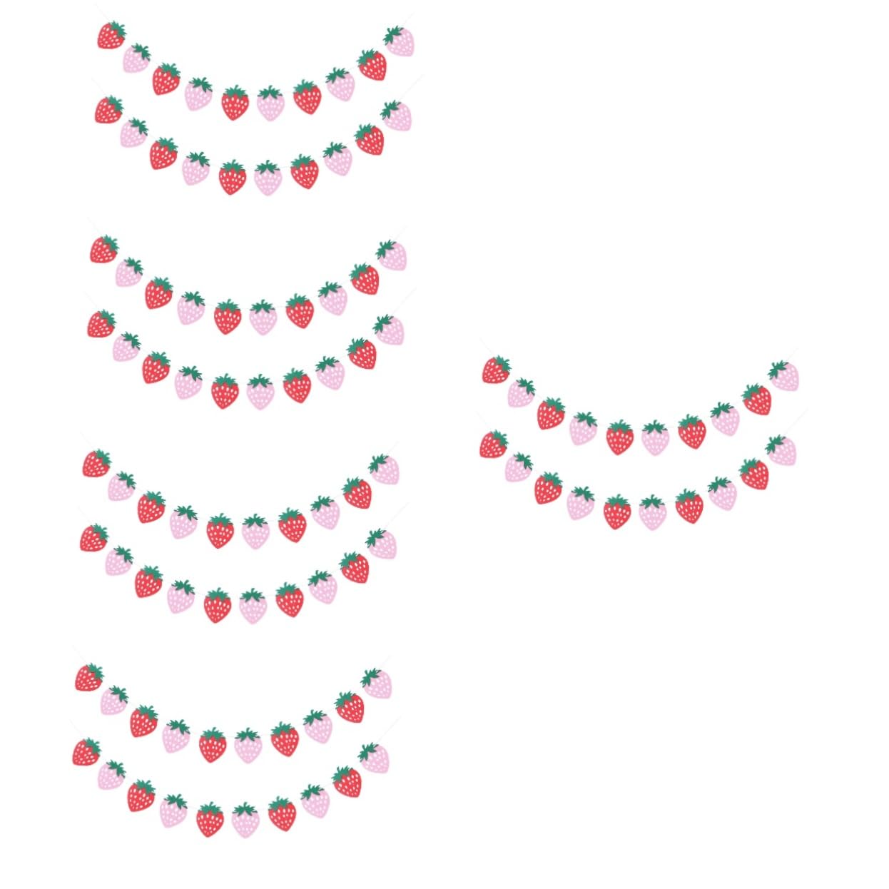 ifundom 10 Sets Filz-erdbeer-girlande Geburtstagsparty-banner Lebendige Dekorative Wimpelkette Für Besondere Anlässe
