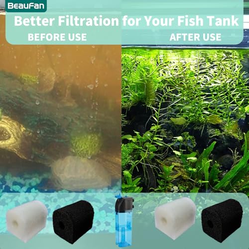 Image of 8 Pack Sponge Filters Compatible with Penn-Plax Cascade 600 Filter, 4 Pack Carbon Filters & 4 Pack Foam Filters