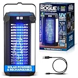 Rogue 2 in 1 Solar Bug Zapper Outdoor and Bug Zapper Indoor Plug in for Mosquito, Fly, Solar Powered & USB-C Rechargeable Camping Lantern, LED Flash Light, High Voltage, Trap Safe for Pets & Kids