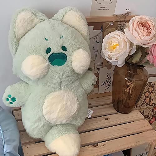 Chao Sheng Green 15" Dudu Cat Plush Stuffed Animal Cute Kitten Multicolor Pet Big Soft Plush Pillow Doll, Gifts For Adults Kids Birthday Holiday Home Decor #TOP1