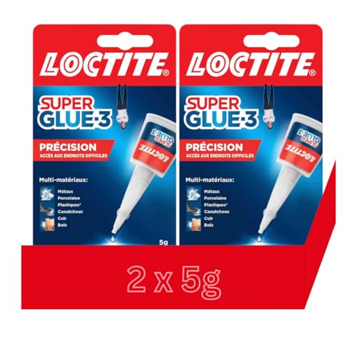 Super Glue 3 precisión 5 g – Superpegamento para todos los materiales – Adhesivo fuerte para reparaciones precisas – Adhesivo transparente de secado rápido (2 x 5 g)