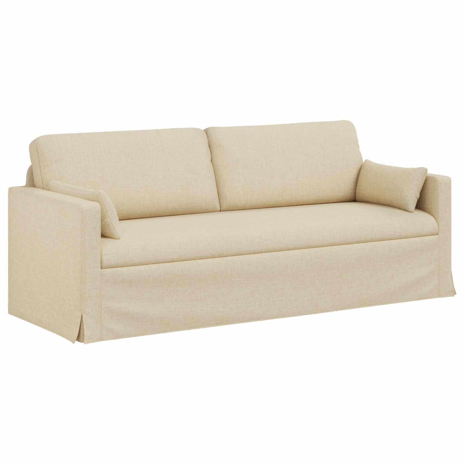 Moderno set di 2 divani modulari in tessuto, color crema, 198 x