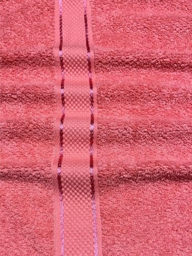 Image of SENSES By Riba Cotton Towels for Bath 550 GSM - Bright Pink, 1 Pc | Super Soft, Large Size, Absorbent, Lightweight, Antimicrobial, Low Linting