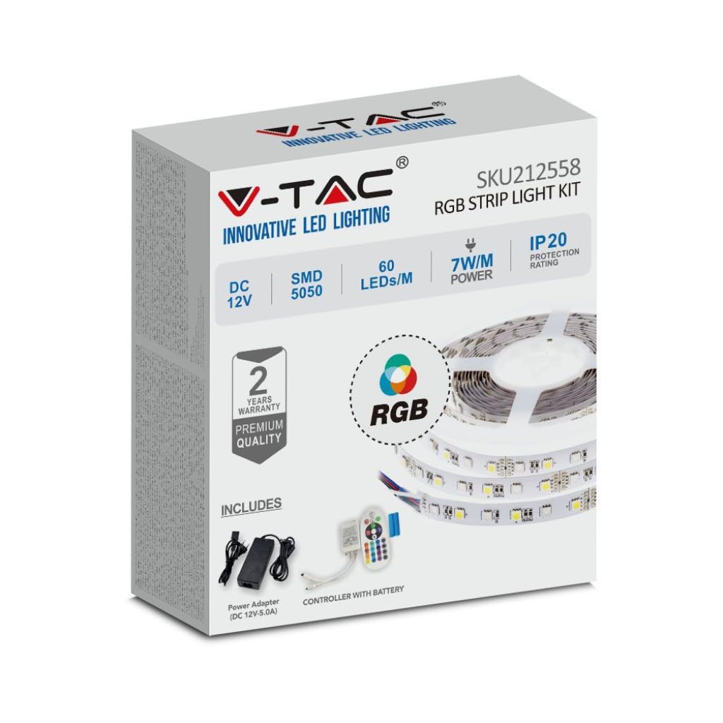 VT-5050 60 7W LED STRIP LIGHT COLORCODE:RGB SET IP20 EU PLUG