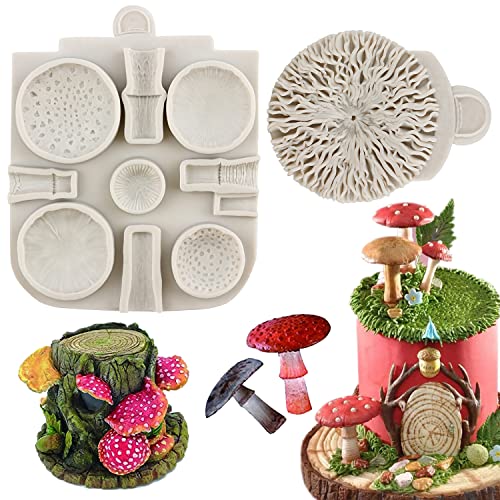 MINFEIDMS Mushroom Silicone Mold Mushroom Fondant Chocolate Molds For Cake Decorating Cupcake Topper Gum Paste Polymer Clay