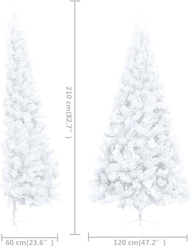 Miniatura 7 de Árbol de Navidad artificial, árbol de Navidad blanco, árbol de Navidad preiluminado, arbol de Navidad con Luces, con soporte, color azul, PVC de 4