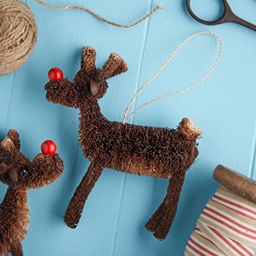 Bristle Red Nose Reindeer - Hanging Tree Decoration - Image 3