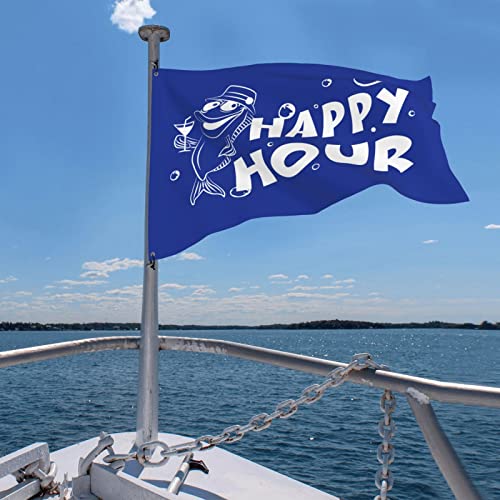 Drapeau grand format Happy Hour Poisson et Man Cave Rules avec œillets de fixation robustes - 5