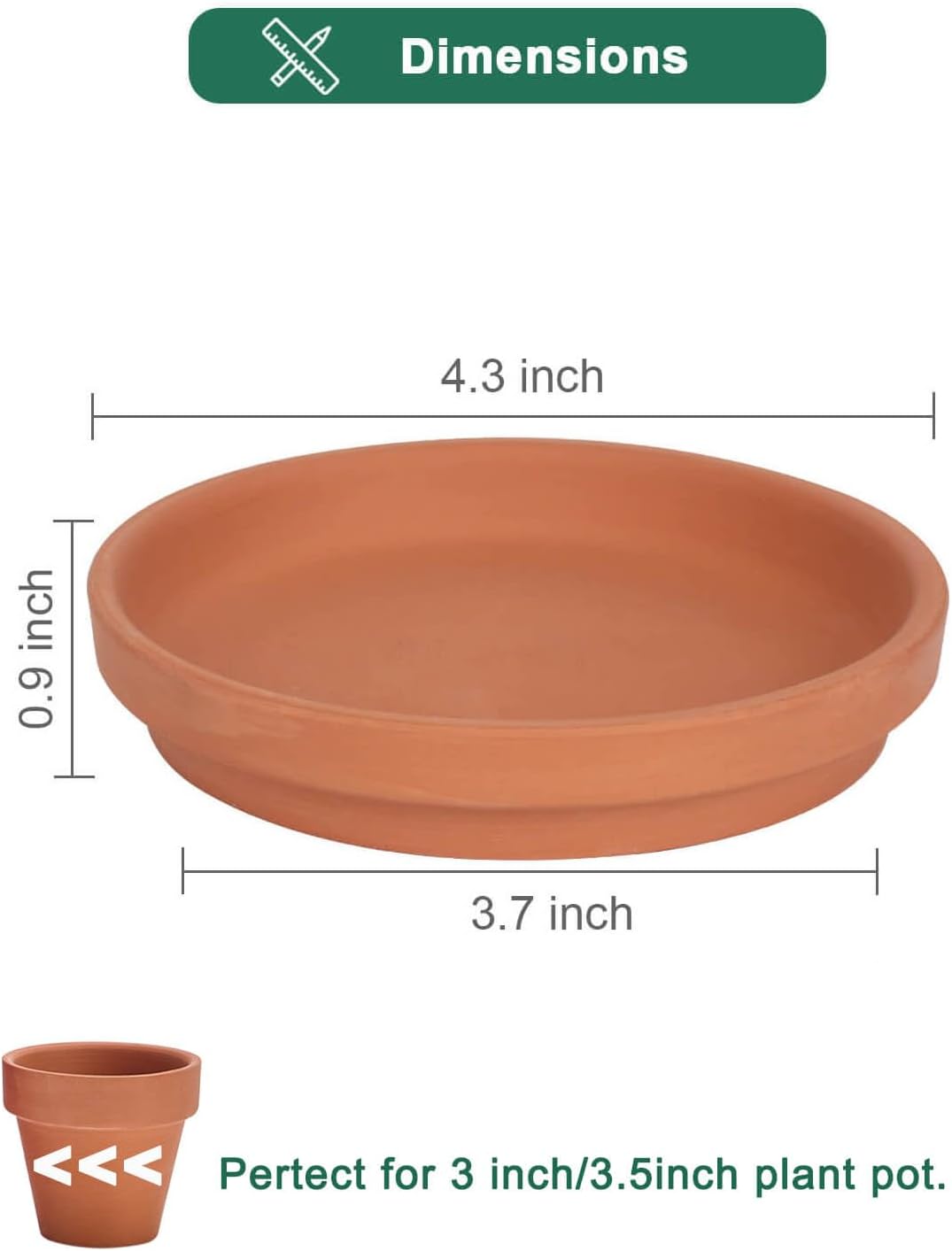 vensovo Plant Pot Saucer Set - Includes 1 Pack 9-Inch Ceramic Plant Saucer and 6 Pack 4-Inch Terracotta Plant Saucer,Perfect for Indoor or Outdoor Use