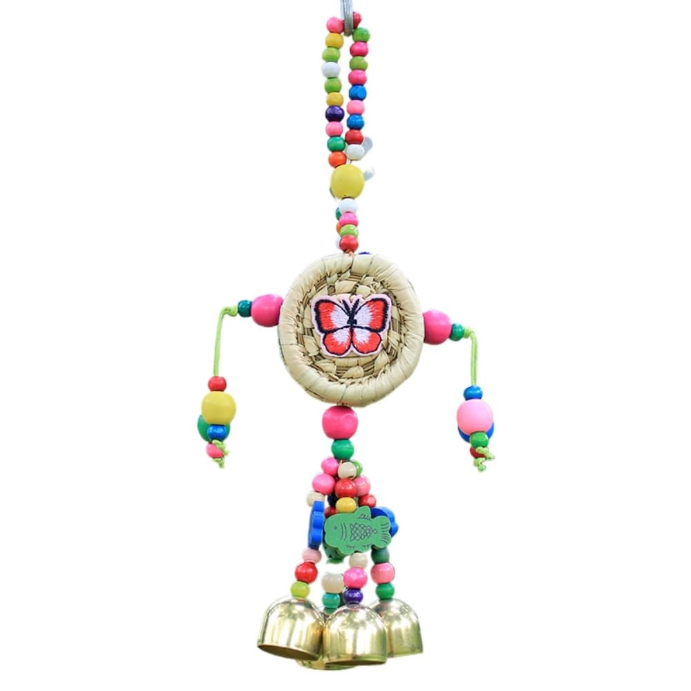 YUEKOPOU Bell Wind Chime Hanging Decoration Handmade Retro Car Hanging Accessories 25x6cm