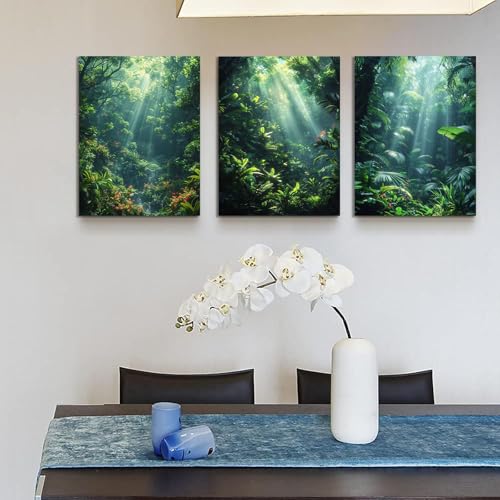 Tableau aquarelle forêt de qualité premium pour décoration intérieure