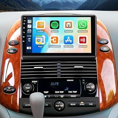 Car Radio for Toyota Sienna 2004 2005 2006 2007 2008 2009 2010 with Wireless Carplay Android Auto Bluetooth Touch Screen Stereo with GPS WiFi FM Bluetooth AHD Backup Camera