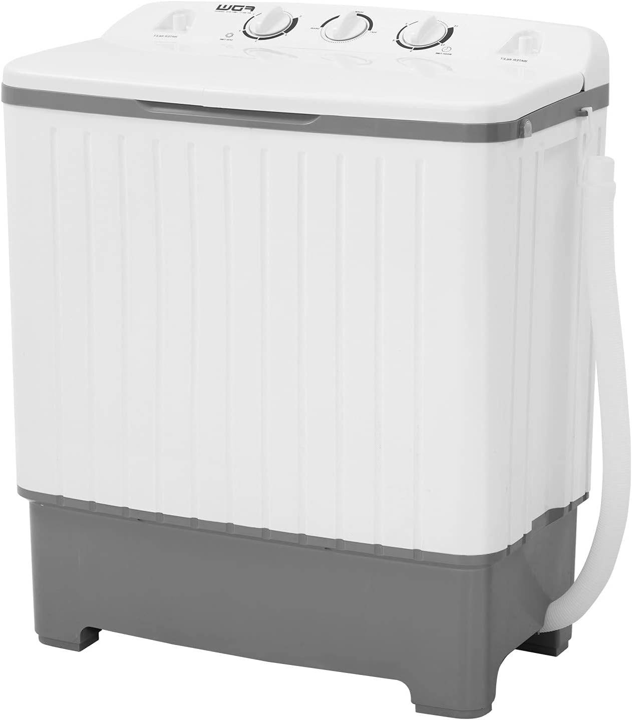 Twin Tub Washing Machine Portable Mini Compact Washer and Spin Dryer Combo, 10Lbs & 7Lbs Spinning, Small Laundry with Inlet Drain Hose for Apartment Dorm RV Home, White