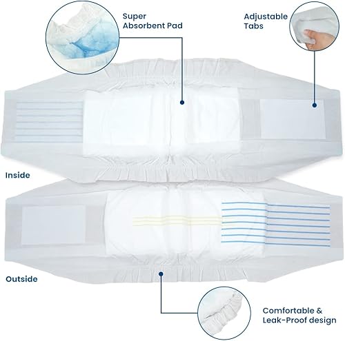 Miniatura 7 de BV Envolturas desechables para perros machos, 50 unidades de pañales desechables para cachorros (M, 50)