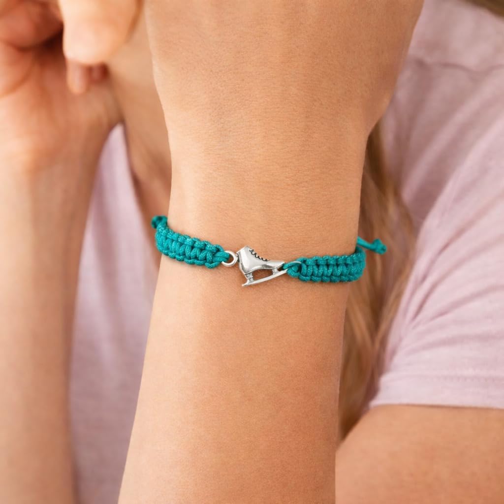 Infinity Collection Figure Skating Charm Bracelet, Ice Skating Jewelry, Adjustable Skate Bracelet, Figure Skater Gift