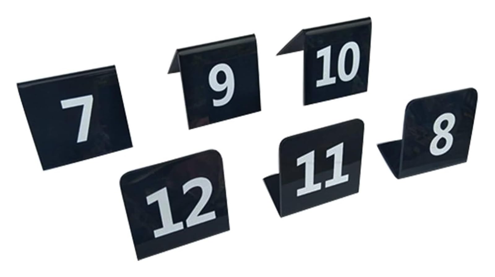 Carte dei Numeri dei tavoli, Set Numeri da Tavolo in Acrilico Nero 8x8 Cm Fronte/Retro 1 A 50 A 100(1 to 50)