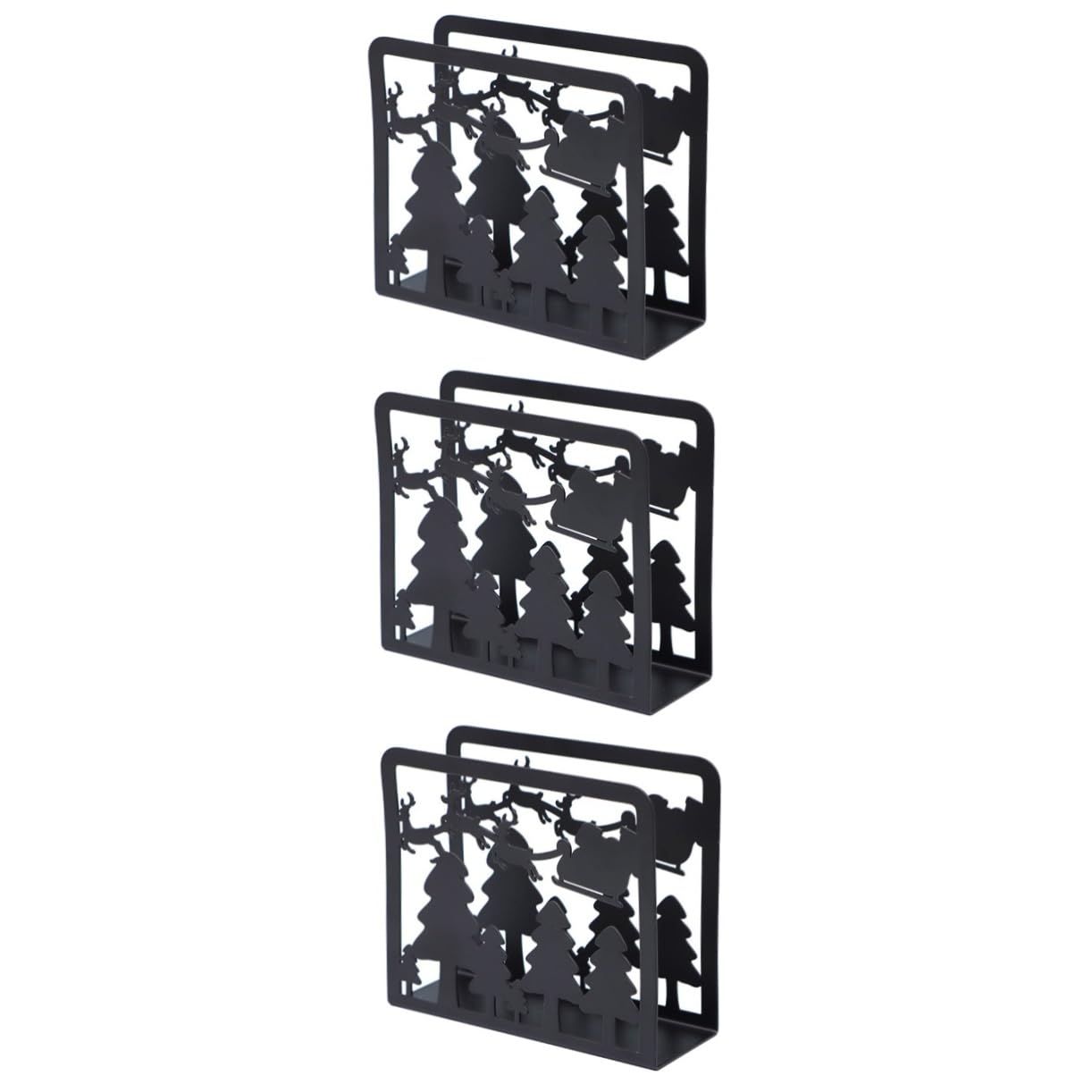 Cabilock 3 Piezas Servilleteros Con Forma De Árbol Organizador De Pañuelos Para El Hogar Con Forma De De Nieve De Níquel Cepillado Con Aro Para Toalla Dispensador De Papel