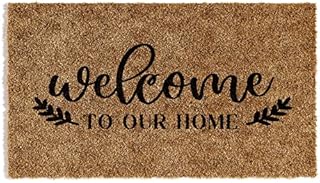 Barnyard Designs Welcome to our Home Doormat, Indoor/Outdoor Non-Slip Rug, Front Door Welcome Mat for Outside Porch Entrance, Home Entryway Farmhouse Decor, 76 x 43cm