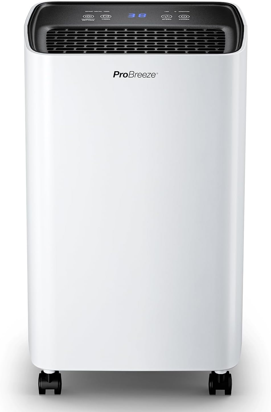 Pro Breeze 6L Compressor Dehumidifier with 2L Water Tank, Laundry Drying & Automatic Humidity Sensor - Portable Mould Remover with 24-Hour Timer for Damp, Black Mould and Condensation