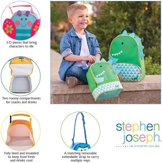 Miniatura 3 de Stephen Joseph Lunch Pal para niñas, unicornio rosa, soporte para comida