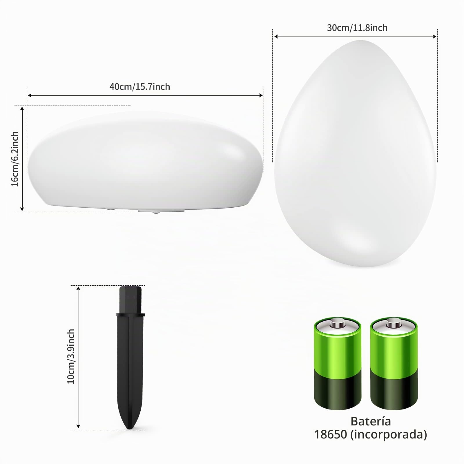 Lámparas solares para exterior Jonwall, luces RGBW, iluminación con cambio de color, IP67 LED con batería de 1800 mAh para jardín, balcón y terraza