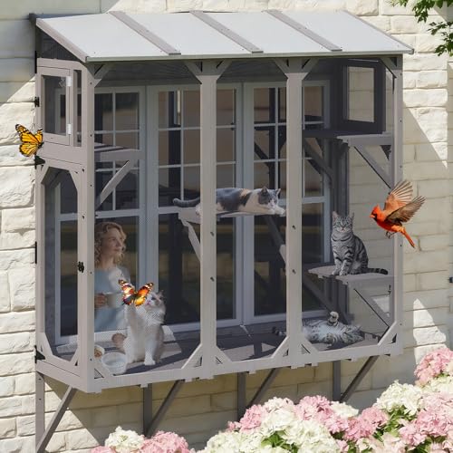 PetsCosset Cat Window Box Wooden Window Catio
