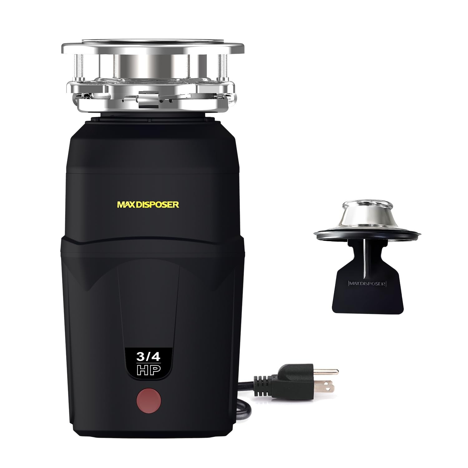 Garbage Disposal 3/4 HP for Kitchen sink Quiet with Power Cord, Easy install, Food Waste Disposer Stainless Steel Grind 0.75 Horsepower (A600)