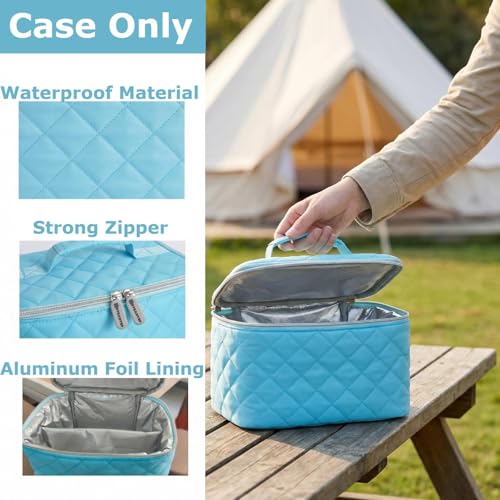 Image of Digital Hand Mixer Carrying Bag for KitchenAid 5 /6 / 7 /9 Ultra Power Speed Hand Mixers, Portable Travel Storage Case Bag with Handle for Kitchen Aid Mixer Accessories (Box Only) (Blue)