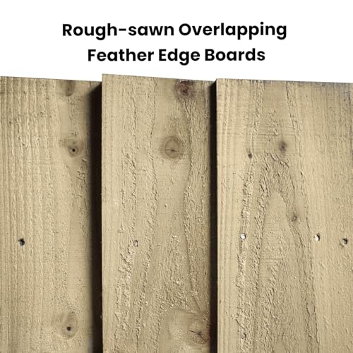 Made to Measure 6ft Wooden Garden Gate, Custom Feather Edge Fully Framed Flat Top Treated Timber Door for Outdoor Pathway Home Access, MAX 180cm High x MAX 75cm Wide - Image 5