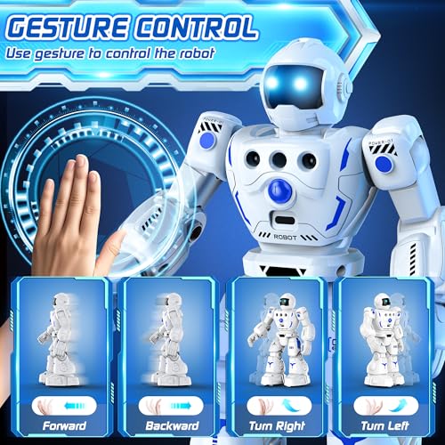 BAZOLOTA Robot Toys for Kids, Programmable Remote Control Robot with Walking, Sliding, Singing and Dancing, RC Gesture Sensing Control Smart Robots for Age 3-12 3-5 Kids Christmas Birthday - Image 4