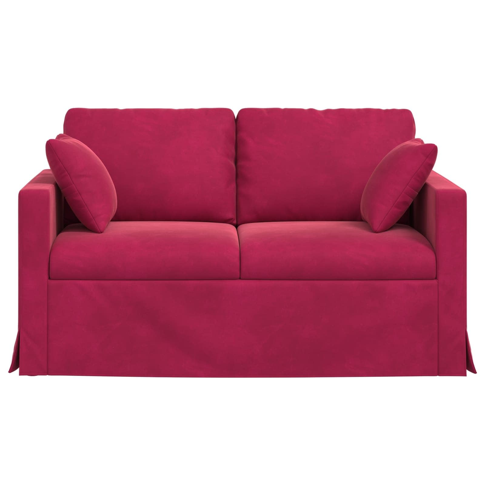 Canapé en velours rouge vin 138 x 78 x 80 cm - Meuble rembourré moderne avec design ergonomique et accoudoirs en bois pour salon, bureau, chambre d'amis, détente, lecture, assise