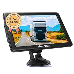 GPS Navigation für LKW, Aonerex 9 Zoll Touchscreen Navigationsgerät für Auto PKW KFZ 16GB Navi mit POI Blitzerwarnung…