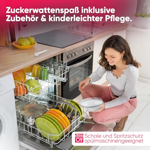 Clatronic Zuckerwatten-Maker | Süße Leckereien für jede Party | Zuckerwattemaschine mit Quarz-Heizelement | Große Zuckerwattenschale | Transparenter Spritzschutz | inkl. Messlöffel | ZWM 3478 – Bild 5