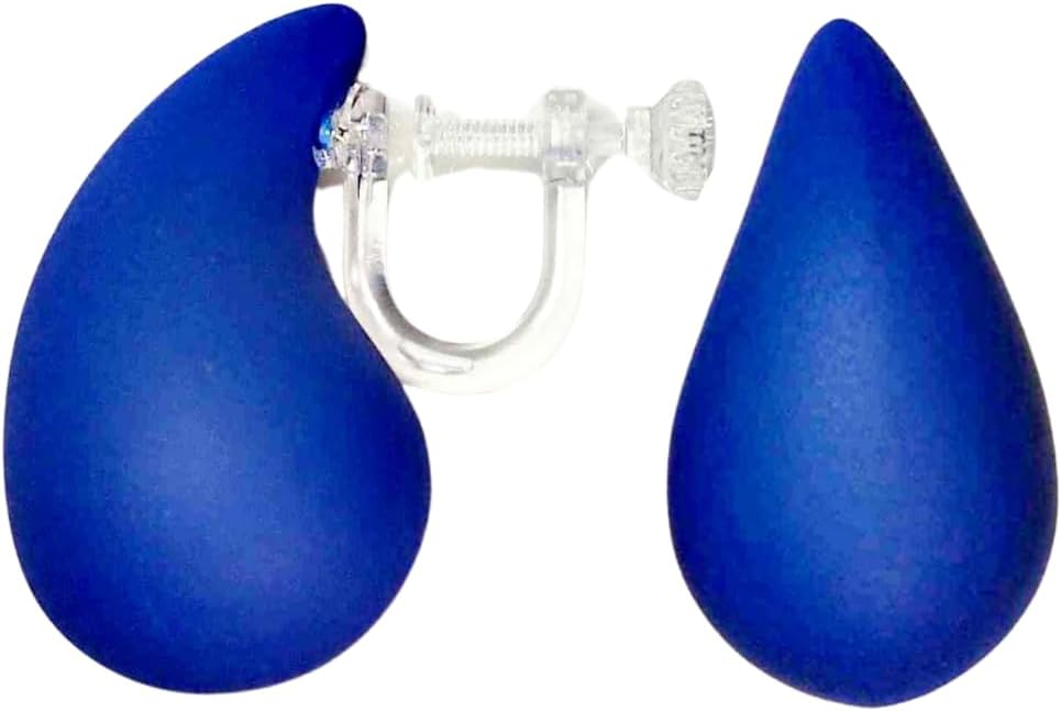 Teardrop Green Clip On Earrings For Women Non Pierced Earrings Pierced Look Comfortable Blue Black White Red Yellow