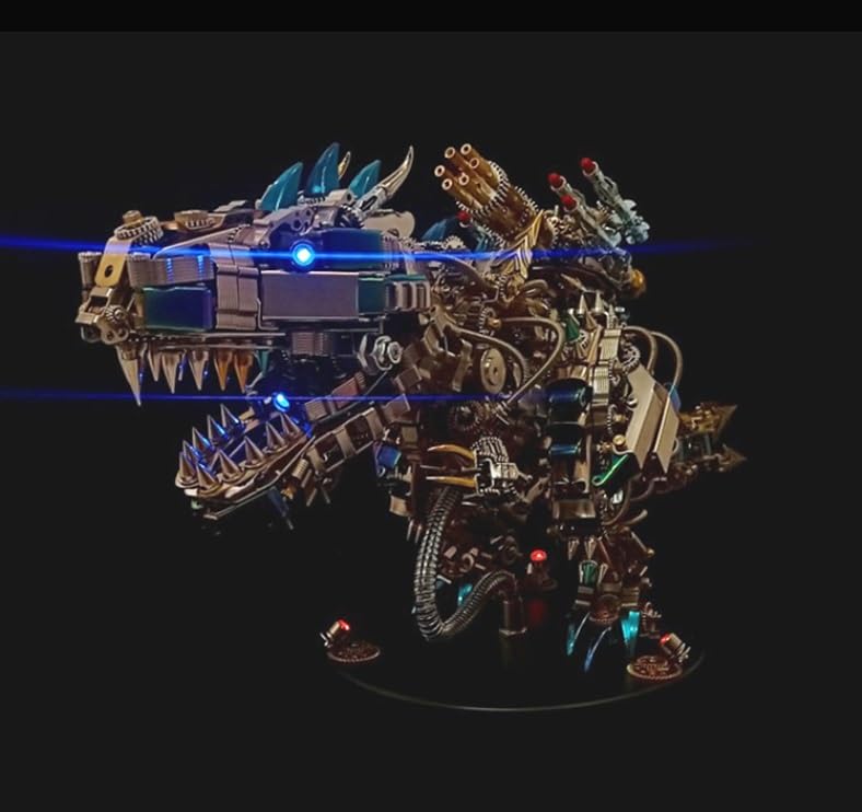Metalowe puzzle 3D dla dorosłych, zestaw modeli do składania mechanicznego smoka, ze światłem LED, łamigłówka do samodzielnego wykonania, dla dorosłych, idealny prezent urodzinowy.