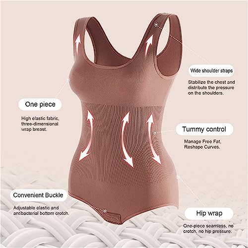 Dninmim Modelador feminino sólido com decote em U e controle de barriga calcinha espartilho, Cor 6,