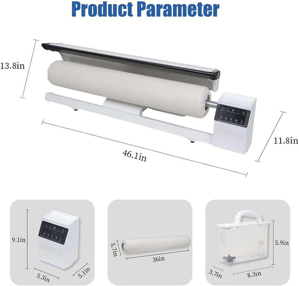 Macchina da stiro professionale a rullo, 2950 W, larghezza di stiratura 91,4 cm, grande serbatoio d'acqua da 2 litri per vestiti, tende, lenzuola