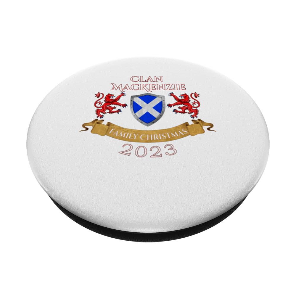 MacKenzie Family Christmas 2023 Scottish Clan PopSockets Swappable PopGrip, Black - Image 2