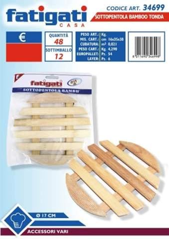 SOTTOPENTOLA Bamboo Tonda 17cm 34699, Come da Foto