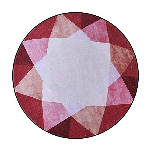 Alfombra nórdica redonda MU de patrones geométricos coloridos con base de seguridad antideslizante