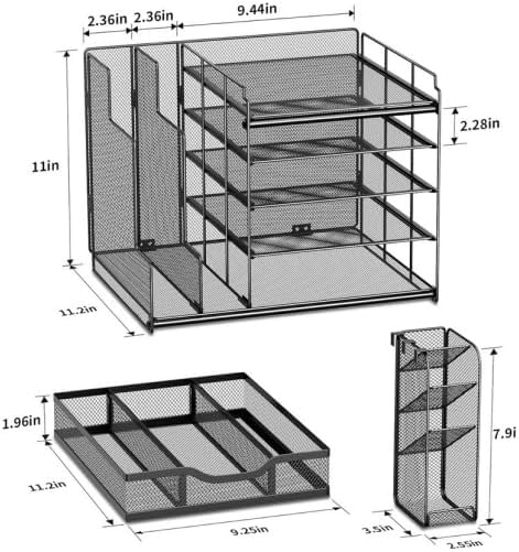 Miniatura 2 de Organizador de escritorio, estante de almacenamiento de archivos de oficina, estante de escritorio de múltiples capas, suministros de oficina,