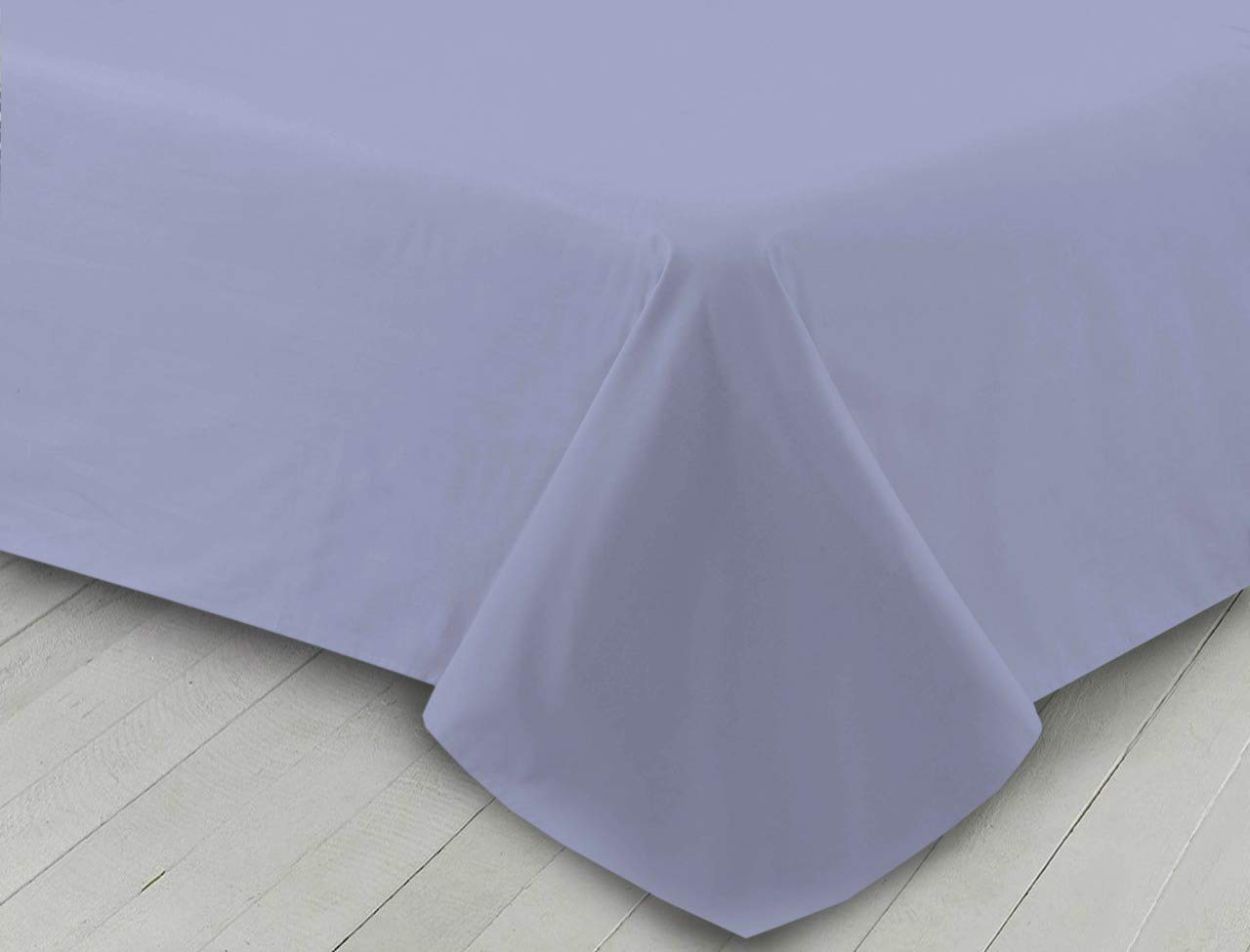 Householdfurnishing Extra Depth Luxury Plain Dyed Flat Bed Sheet Poly Cotton Single Double King (Lilac, King)